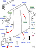 ZAWIAS DRZWI TYLNY PRAWY DÓŁ FORD TRANSIT 4870669 _ YC15-V429A15-AJ