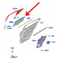 SZYBA DRZWI PRAWY TYŁ FORD FOCUS KOMBI 2018- OE 2305030 _ JX7B-N25712-BA