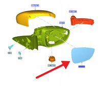 SZKŁO LUSTERKA PRAWEGO FORD FOCUS 2018- OE 2195775 _ JX7B-17K740-DA