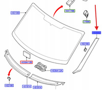 LISTWA SZYBY PRZÓD PRAWA FORD TRANSIT 2006- 1755017 _ 6C11-V03682-AJYYGY