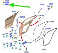 DRZWI PRAWY TYŁ FORD FOCUS HATCHBACK 2018- OE 2577510 _ PJX7B-A24630-AG