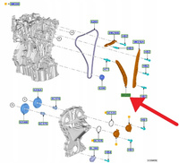 ŚLIZG ŁAŃCUCHA ROZRZĄDU 1.0 EB FORD FIESTA PUMA 19- 2207933 _ H6BG-6K255-AA