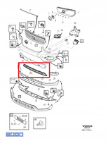 ŚRODKOWA KRATKA ATRAPA ZDERZAKA PRZÓD VOLVO EX4O XC40 2018- OE 31449342