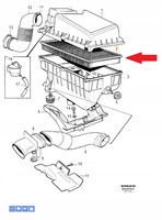 WKŁAD FILTRA POWIETRZA D5 2.5 VOLVO 850 S70 V70 1996- OE 9445776