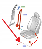 KLAMRA PASA BEZPIECZEŃSTWA PRAWY PRZÓD FOCUS 18- 2383255 _ JX7B-A61208-AE